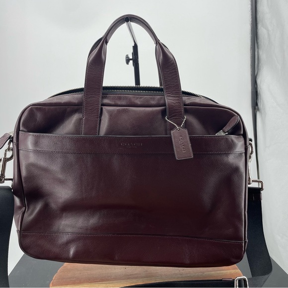 COACH Hudson Commuter Brown Leather briefcase laptop Bag F71701 - Picture 2 of 9